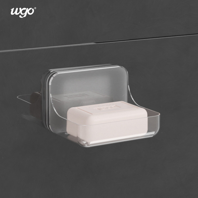 Nessun piatto del supporto del sapone da bagno del supporto della parete del trapano inonda la contro chiara plastica