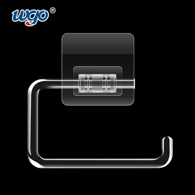Bagno trasparente Set di carta porta rotolo autoadesivo Stand igienico 140*83*25mm