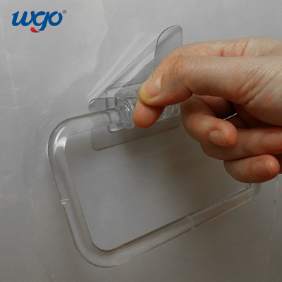 Bagno trasparente Set di carta porta rotolo autoadesivo Stand igienico 140*83*25mm