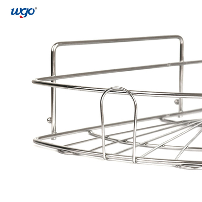 L'acciaio inossidabile montato cuscinetto di potere forte di tenuta del gel non non installa il carrello necessario dello scaffale dell'angolo del bagno degli strumenti