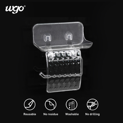 Nessun sapone di WGO e supporto di perforazione del tessuto hanno integrato lo scaffale trasparente del bagno