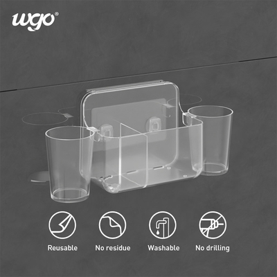 ampia aspirazione autoadesiva della parete del supporto dello spazzolino da denti del supporto di tazza dello spazzolino da denti di 32cm WGO